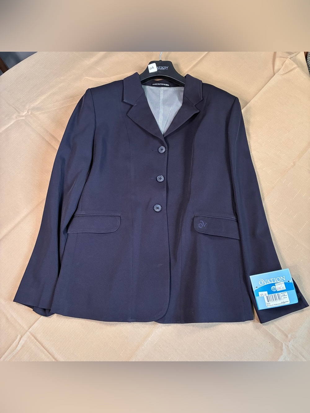 Ovation Performance Riding Show Coat 12 R Ladies Navy Blue NEW W/flaw